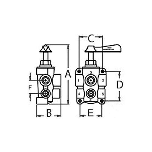 Groco 6-Port Fuel Valve 1/2
